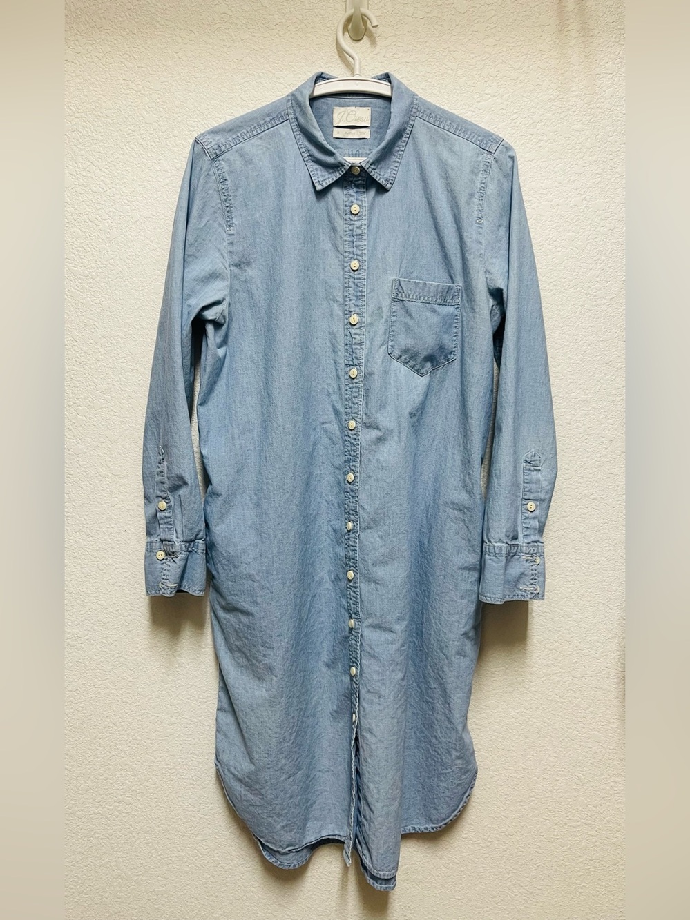J. CREW Classic Chambray Long Sleeve Oversized Denim Shirt Dress Size 2 (XS)